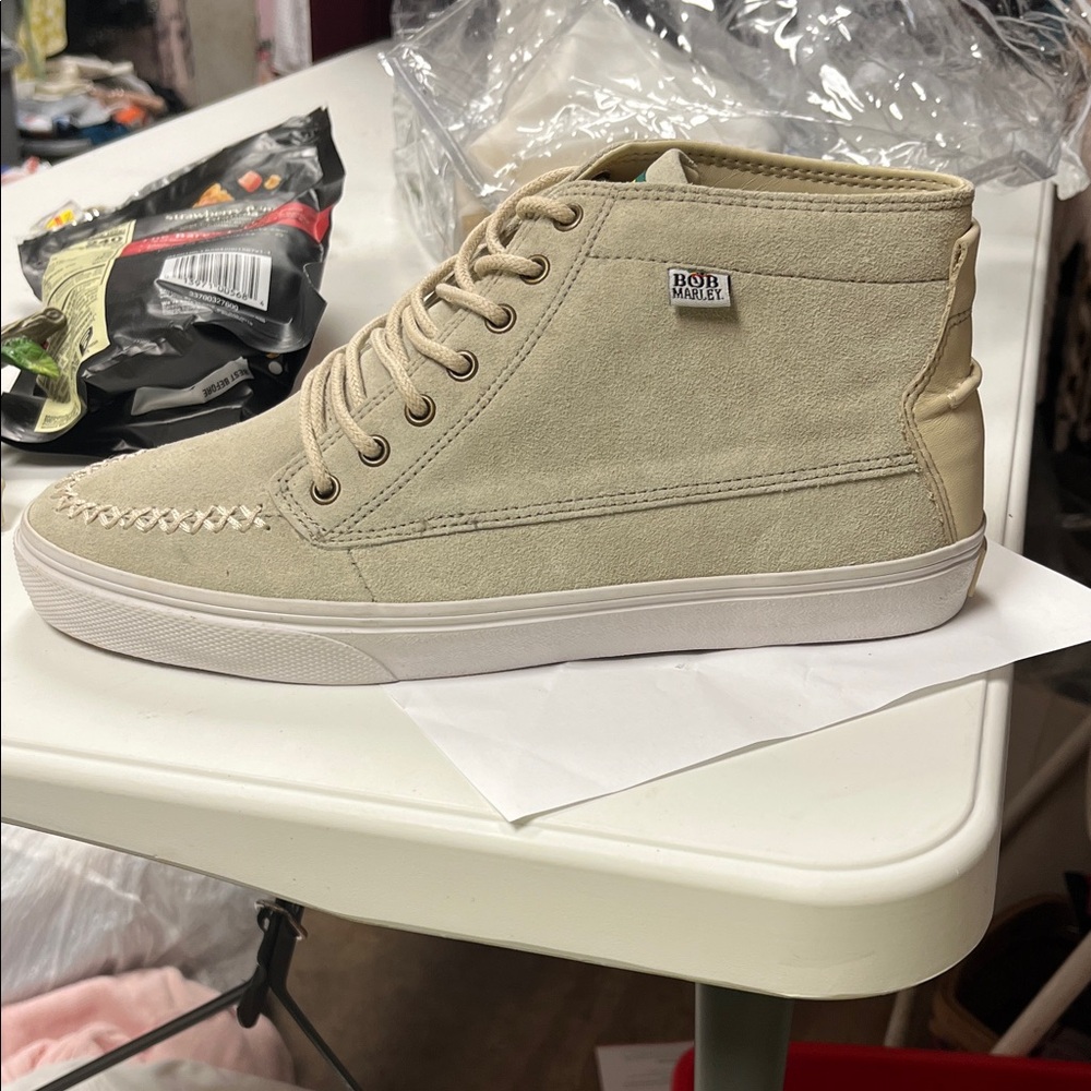 Bob Marley Beige High-Top Sneakers
